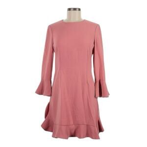 Jill Jill Stuart Ruffle Hem Bell Sleeve Rosewood Pink Dress